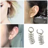 Dangle Earrings Fashion Fish Bone Hoops Silver Color Tassels Ear Rings HipHop Skeleton Drop For Women Jewelry Gift