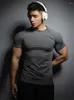 Magliette da uomo 2024 camicia sportiva estiva uomo palestre fitness t-shirt a maniche corte maschio maschio drybuilding bodybuilding workout tops abbigliamento