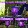 Myggmordare lampor 1/2st Solar Mosquito Killer UV LED Electric Shock Lawn Garden Waterproof Outdoor Insect YQ240417