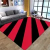 Carpets 3D أسود/أحمر مخطط غرفة المعيشة السجاد هندسية الطباعة