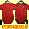 Baby 2024 Kids Kit Kit Soccer Jerseys Portuguesa Joao Felix Bruno Fernandes Bernardo Andre Silva Diogo J Football Shirt Camisa de Futebol Child