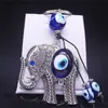 Kekchains Lonyards Lucky Elephant Key Chain Pendant Blue Color Turkey Eyes Animal Keyring Sac accessoires