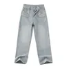 Dames jeans 2024 modieuze licht gekleurde rechte broek geperforeerde vloer slepende vintage vintage joggingbroeken voor vrouwen met wijdpoten voor vrouwen