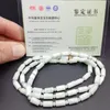 Certifierad Burma 100% Natural A Jade Jadeite 8.10mmx4.60mm pärlor halsband 23 tum