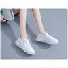 Casual Shoes Women Sneaker 2024 Spring Leather White Fashion Korean ökar tjock ensam tjejstudent som går