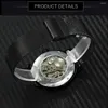 Armbandsur Forsining Classic Retro Mechanical Watches Luminous Hands Luxury Skeleton Watch for Men Black Mesh rostfritt stål Rem klocka