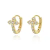 Stud Retro Luxury Clover Ploved 18k Orecchini in oro in oro oro