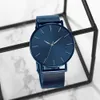 Montre-bracelets Bracelet magnétique Watch Bracelet Ultra Thin Quartz Slim Mesh en acier imperméable Sport noir Relogie Masculino D240417