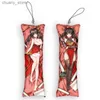 keychains Lanyards 4x12cmcute Kurumi Tokisaki Mini Dakimakura سلسلة مفاتيح الأنيمي تاريخ قلادة حية Otaku حقيبة الظهر ديكور مفتاح الهدايا y240417