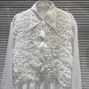 Bluzki damskie Tannnt Koszulę Koszulę Długie rękawy perspektywa białe szyfonowe koszule nieregularne fasshion luźne topy 2024