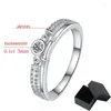 Anelli a grappolo drrring 0,1 ct da 3 mm certificato Moissanite per donne mezza entità Diamond Wedding Band S925 Gioielli in argento sterling GRA