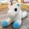 Söt tecknad populära rosa Rainbow Unicorn Pillow Doll super mjuk fylld djurplyschleksak för flickor barn barn