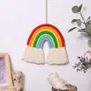 Decoratieve beeldjes regenboog wolken muur hangende decoratie hanger Noordse kinderkamer handgemaakte weefschandinavische decor accessoires po props