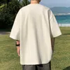 T-shirt maschile t-shirt oversize maschi di colore da uomo Summer Summer Nuova spalla a maniche corte Trota casual sciolta tees maschio blu/bianco