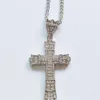 Designer halsband Mens Hip-Hop Full Diamond Cross Halsband med Diamond Cross-halsband kubansk ihålig personlighet hänge