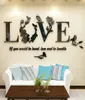 3D Leaf Love Wall Stickers Brevlista Konst citat klistermärke för vardagsrum sovrum akryl väggmålning väggdekal avtagbar konst heminredning9061351