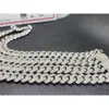 Original 925 Silver Jewelry Hip Hop Iced Out Jewelry Vvs Moissanite Diamond Men Miami Cuban Link Chain 14mm Necklace