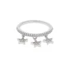 Cluster anneaux sdzstone en laiton argent couleur stars de fête empilable pour femmes cadeau de bijoux de marque originale
