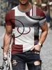 Men's T-Shirts Mens Plaid 3D Pattern T-shirt Summer Casual Pullover Mens Fashion Loose Sleeve Top