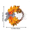 Decorative Flowers 2024 Thanksgiving Flower Dead Branch Letters Wreath Ring Autumn Harvest Festival Vine Circle