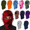 Berets Outdoor Hip Hop Balaclava Destressed Strickkappen Vollge Gesicht Ski Maske Frauen Camouflage Fleece Fuzzy Beanies Männer Hut