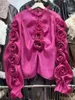 Frauenblusen Langarm Camisas Spliced Rose Blumenhemden Stand Collar Blusas süße elegante Ropa Mujer Spring Summer Tops