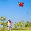 Yongjian Hoge kwaliteit Long Tail Aircraft Flying Toy Nylon Anti-Fall Fighter Kite met handvatlijn Vliegtuigen Outdoor Y240416