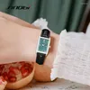Armbanduhren Sinobi Fashion Ladies Leder Armband Uhr Women's Uhren elegante Rechteck -Frau Quarz Top Luxury einfache Uhr