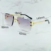 Occhiali da sole tagliati con diamanti uomini senza bordo carter designer di lusso occhiali da sole sfumature per donne di tendenza vintage prodotto gafas de sol 0268