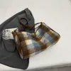 Drawstring Women Handbag Retro Plaid 2024 Messenger Bag Female Shoulder Handbags Fashion Ladies Crossbody Bags Bolsas