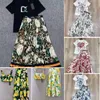 Designer Womens Dress Fashion Casual Women Dress Vocation Rural style Set cotton tshirt half skirt set New Long Dress Slim Slit Soft Sets