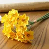 Decorative Flowers 6PCS Artificial Silk Narcissus Daffodil Desktop Room Window Home Decoration DIY Party Wedding Scene Decor