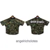 High end designer clothes for Paa Angles Chaopai Back Letter Printing Short Sleeve T-shirt Mens and Womens High Street Camo Half Sleeve With 1:1 original labels