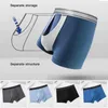 Underpants Breathable Men Shorts Briefs Men's Slim Fit Patchwork Color Underwear With U-convex Design Elastic Waistband Summer For Comfort