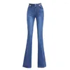 Jeans femminile 2024 alta vita in pailleazione in paillettes per donne estate autunno sliv slim taglio pantaloni denim da donna coda di pesce