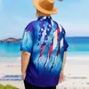 Casual shirts voor heren retro shirt met korte mouwen 3d usa vlag gedrukt zomer Hawaiian voor mannen oversized losse mannelijke kleding