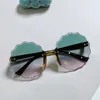 Retro zonnebrillen kinderen rond golvende bloemen frameloze zonnebril voor meisje/jongensmerk ontwerper brillen uv400 oculos de sol