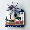 Kylmagneter grekiska aegiska mykonos ö vindmillhus kylmagnet turist souvenir kylskåp klistermärken hem ornament