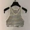 Designer Tshirt Designer Tank T Summer Women Tops Tees Crop Embroidery Sexy Off Shoulder Black Casual Sleeveless Backless Top Shirts Solid Stripe Color Vest