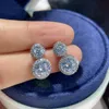 1.9x1cm round diamond designer earring for woman wedding engagement white 3A zirconia copper long luxury stud earrings jewelry womens party dating friend gift