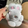 13 cm / 5 "Real Real Rex Rex Rabbit Fur Fur Bunny Sac charcheur Accessoires de sacs de trousse