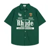 Rhude Tshirt Summer Couple Fashion Designer Polo-Shirts Men Men Mens New Style Polo de haute qualité Shirt Rhude Shirt Green Polo Black Polo
