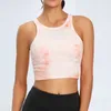 زي اليوغا Al tie-dye Sports Fitness Vest Women Stirt Short Top Top Dance Clothing