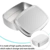 Lagringsflaskor 2 st Square Aluminium Box Food Tray Container Aluminium Case Travel Cosmetics