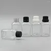 保管ボトル卸売1オンスガラスエッセンシャルオイルドロップター付き空き四角の血清ボトル30ml