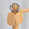 Keychains 20st tomma trärnyckelrektangel för DIY -ämnen Pet Souvenir Plate