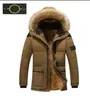 Stone Jacket Island Plus Size Coat Men's Brand Designer Down Winter Tjockning Outdoor Windproof Warm Large Fur Collar Long CP Jackor F36