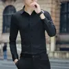 Camisas de vestido masculinas camisa e blusa lamace e masculino roupas compridas roupas de manga longa, designer de marca vermelha, botão de algodão moderno