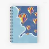 Air Balloons Spiral Notebook for Women Men Memo Notepad 120 Sidor School Study Notes Office Work Journaling