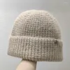 Berets Japanese Style Soft And Waxy Wool Cap Autumn Winter Men Women Warm A Label Knitted Beanies Ear Protector Pullover Cold Hat